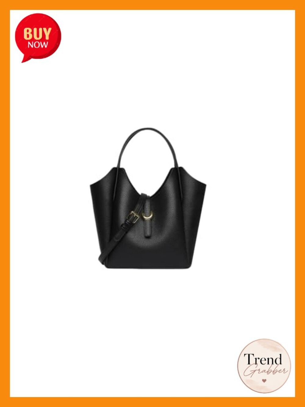 Genuine Leather Bucket Bag - Crossbody Shoulder Handbag for Work Travel
